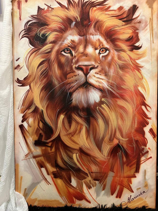 |The Golden Monarch 🦁| Price: $450 Size: 24" x 36" Availability: Available ORDER