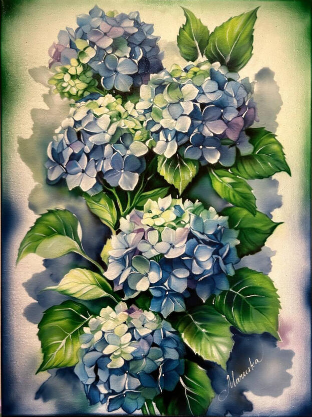 |Sapphire Bloom 🪻| Price: $450 Size: 24" x 36" Availability: Available ORDER