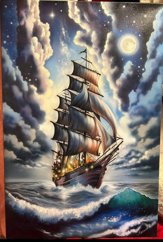 |Midnight Navigator 🌊| Price: $450 Size: 24" x 36" Availability: Available ORDER