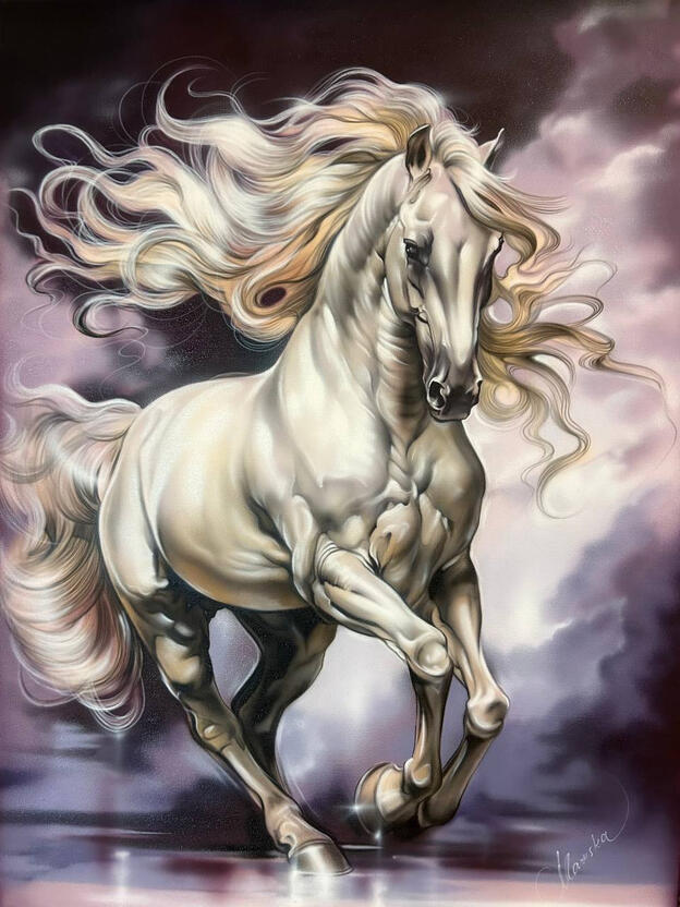 |Silver Mane 🐎| Price: $450 Size: 24" x 36" Availability: Available ORDER