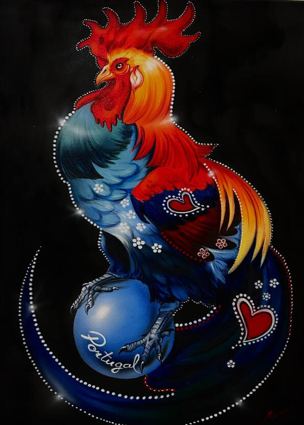 |The Galo de Barcelos 🐓| Price: $450 Size: 24" x 36" Availability: Available ORDER