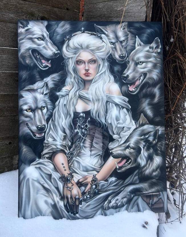 |The Wolf Queen 🐺| Price: $450 Size: 24" x 36" Availability: Available ORDER