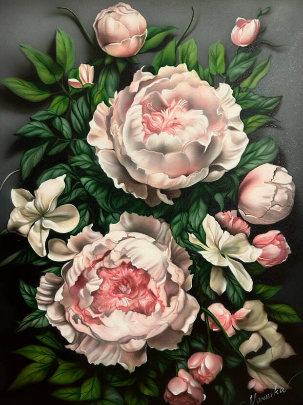 |Peony Whisper 🌸| Price: $450 Size: 24" x 36" Availability: Available ORDER