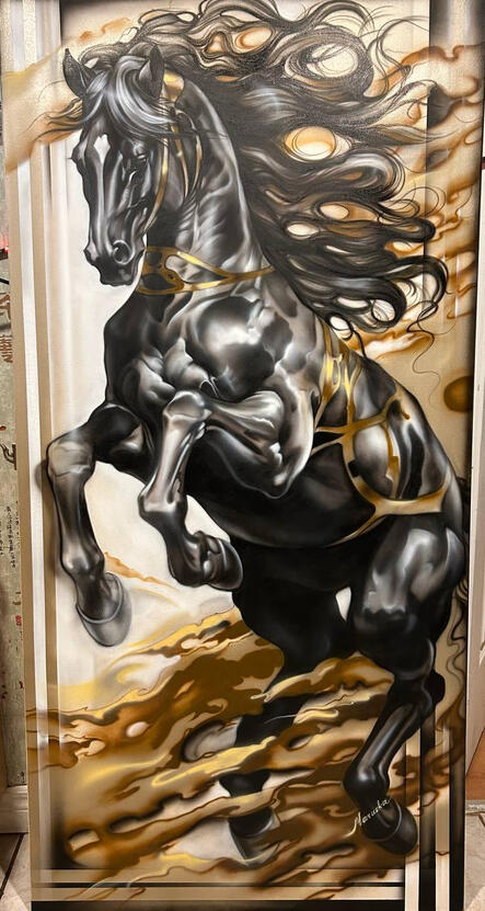 |Midnight Gallop 🌑| Price: $450 Size: 24" x 36" Availability: Available ORDER